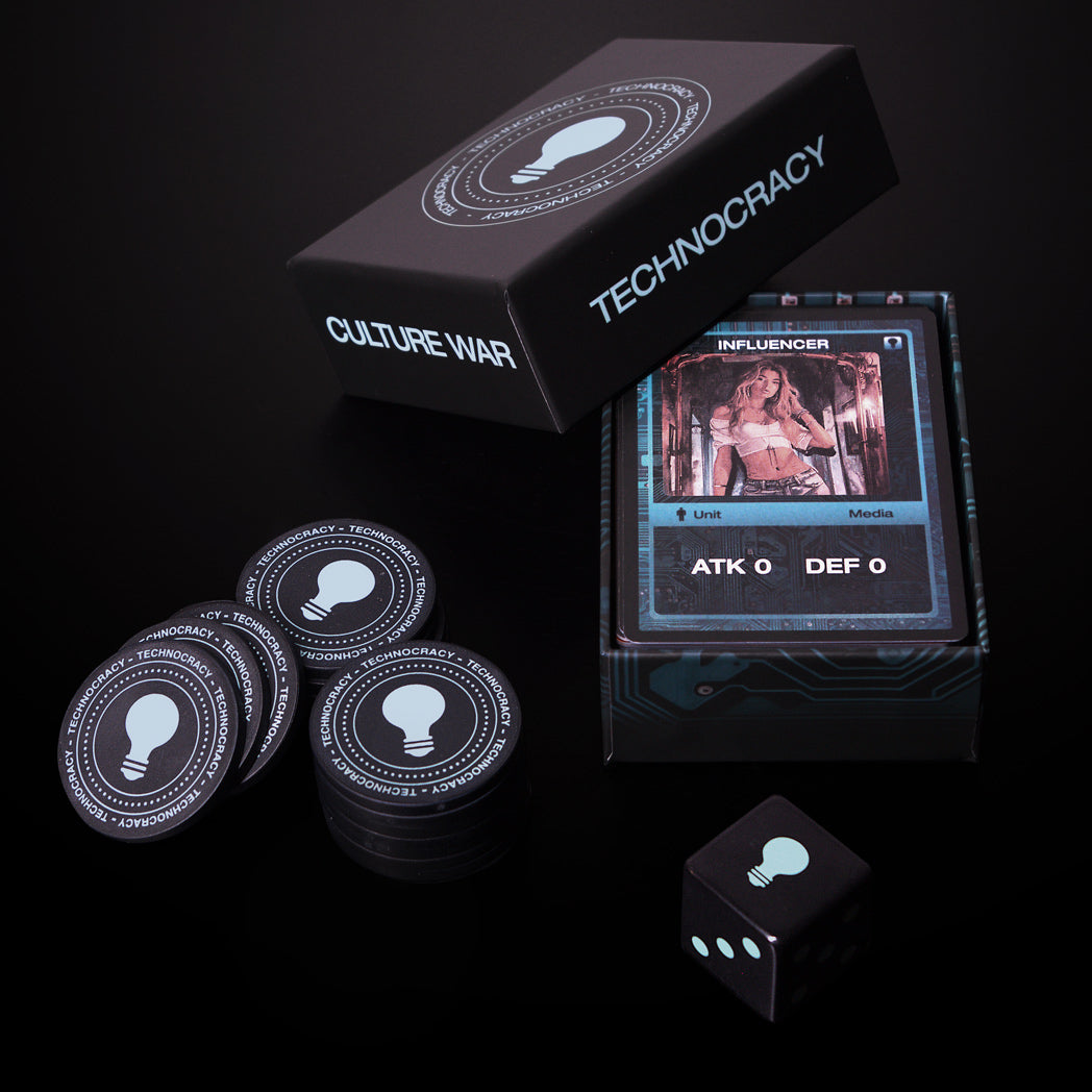 CULTURE WAR Technocracy political faction cards - blue deck for strategy game